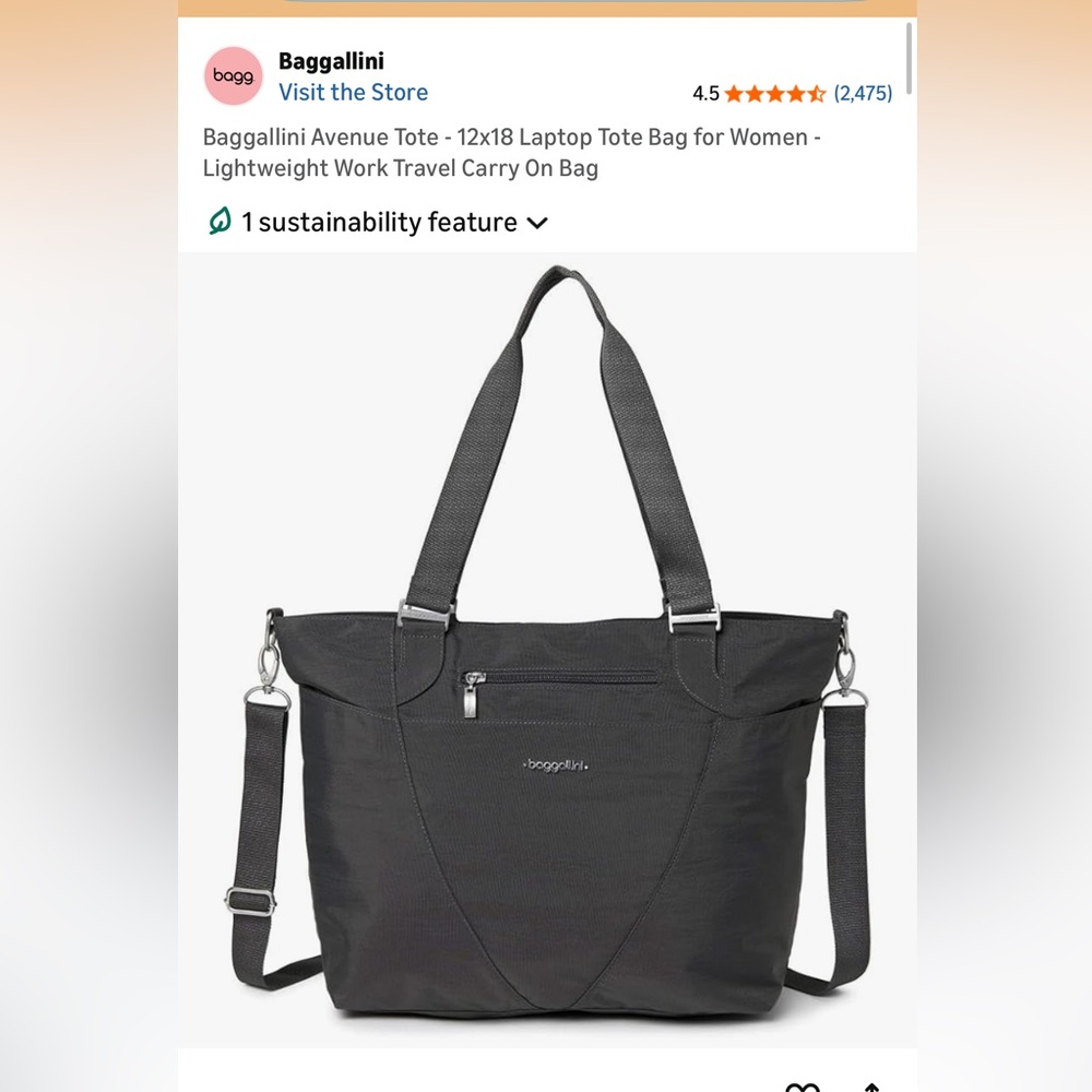Baggallini LIGHT GRAY Crossbody Tote